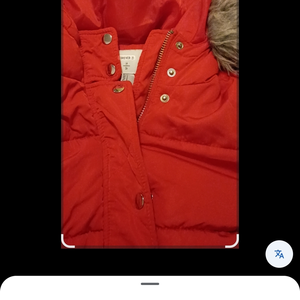 Forever 21 Red Puffer Jacket with Faux Fur
